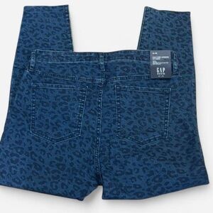 NEW GAP Women's Blue Leopard Print Skinny Jeans Size 16